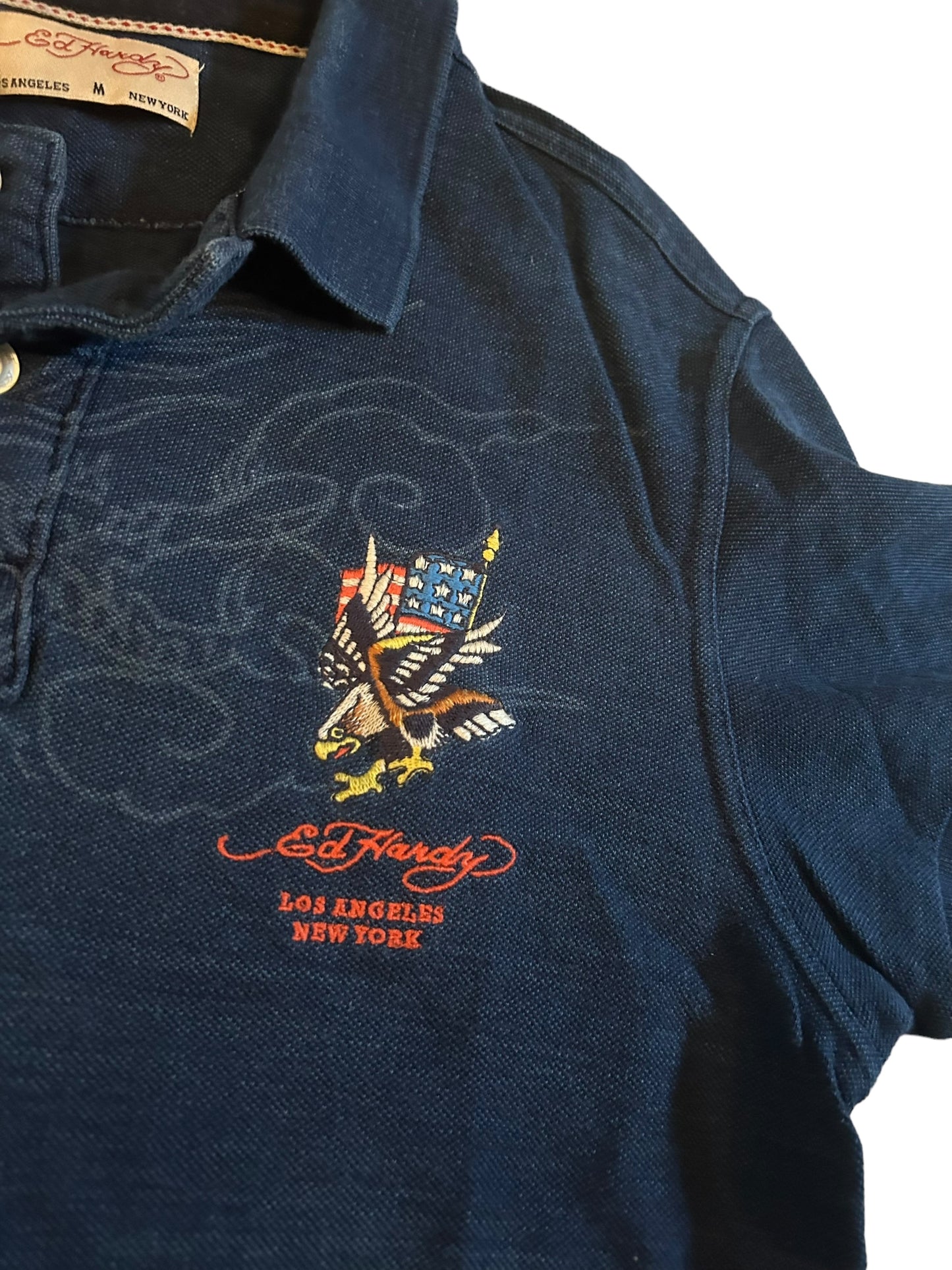 vintage streetwear medium ed hardy polo