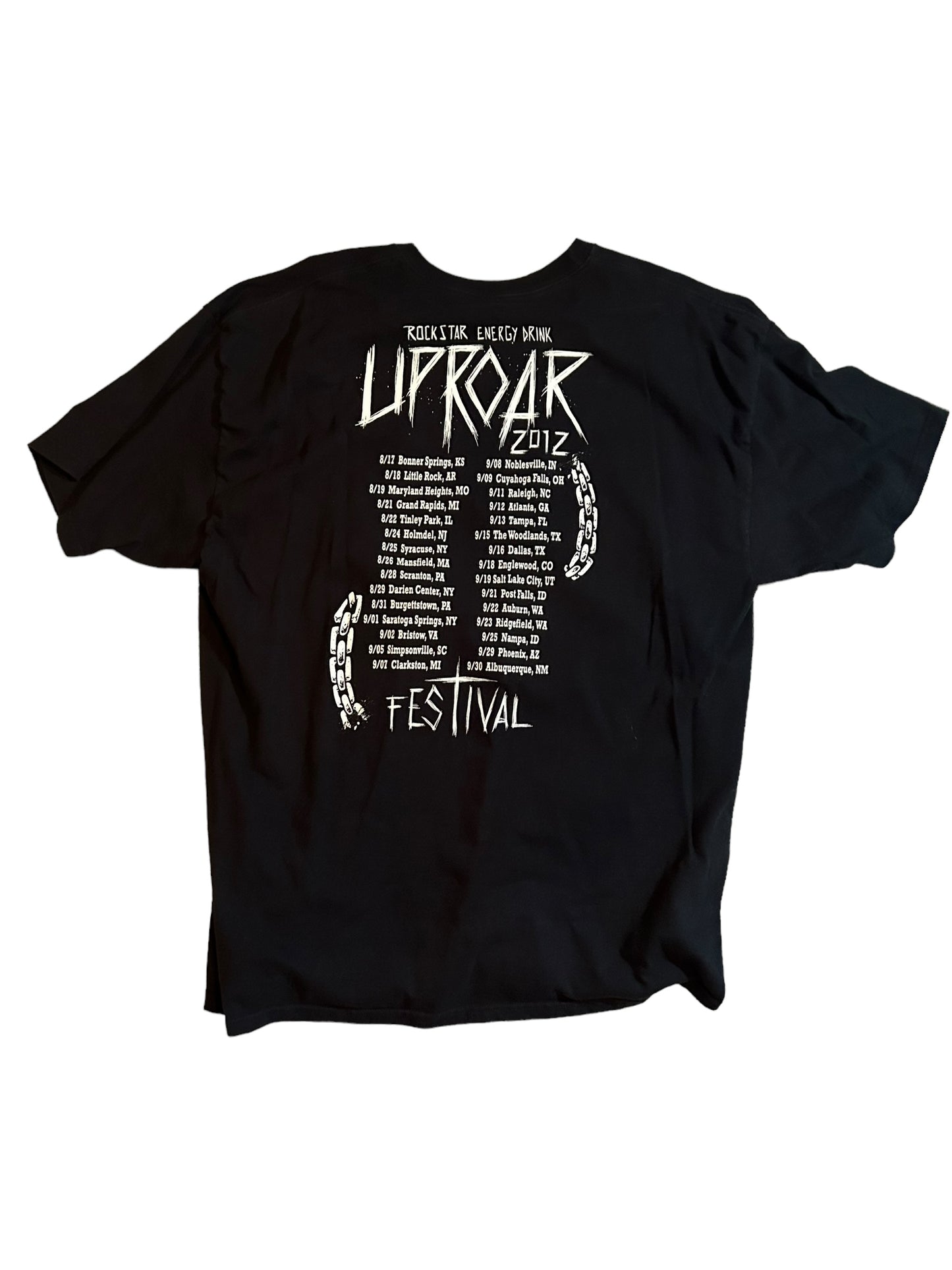 vintage streetwear xx-large uproar festival band t-shirt