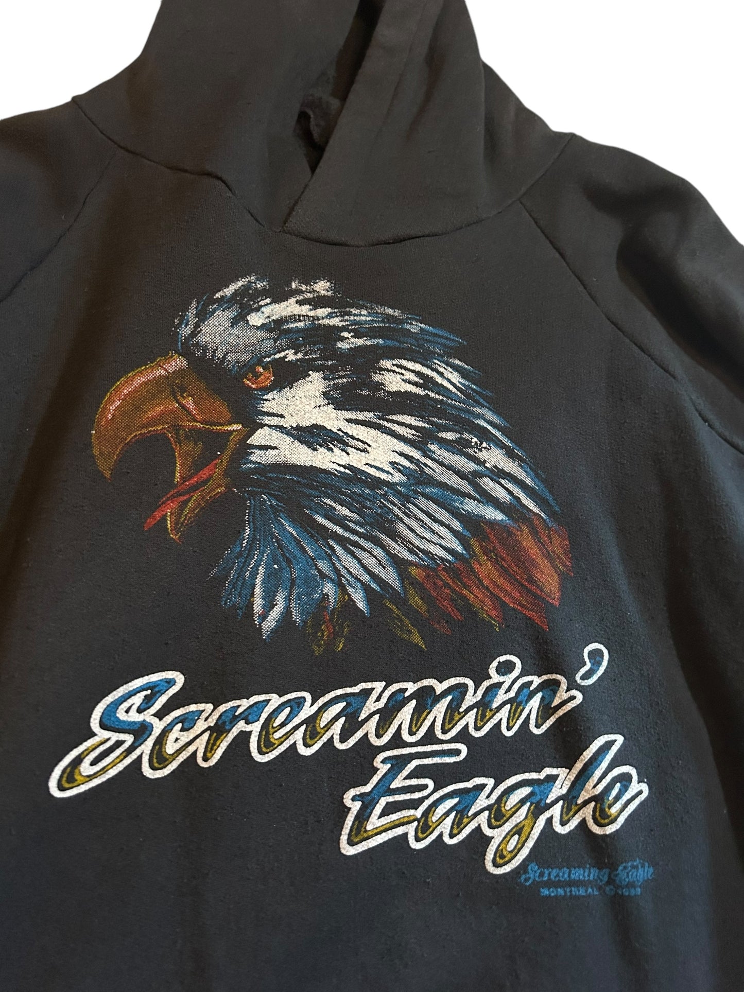 vintage streetwear large screamin’ eagle hoodie