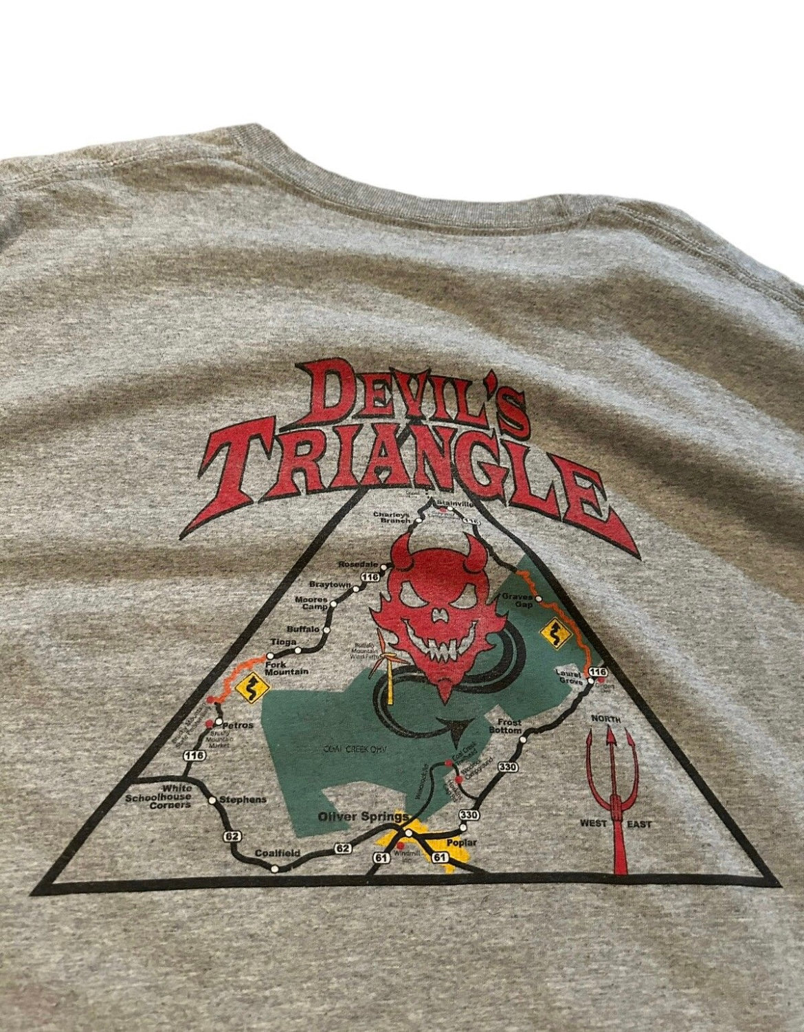 vintage streetwear xx-large devil’s triangle t-shirt