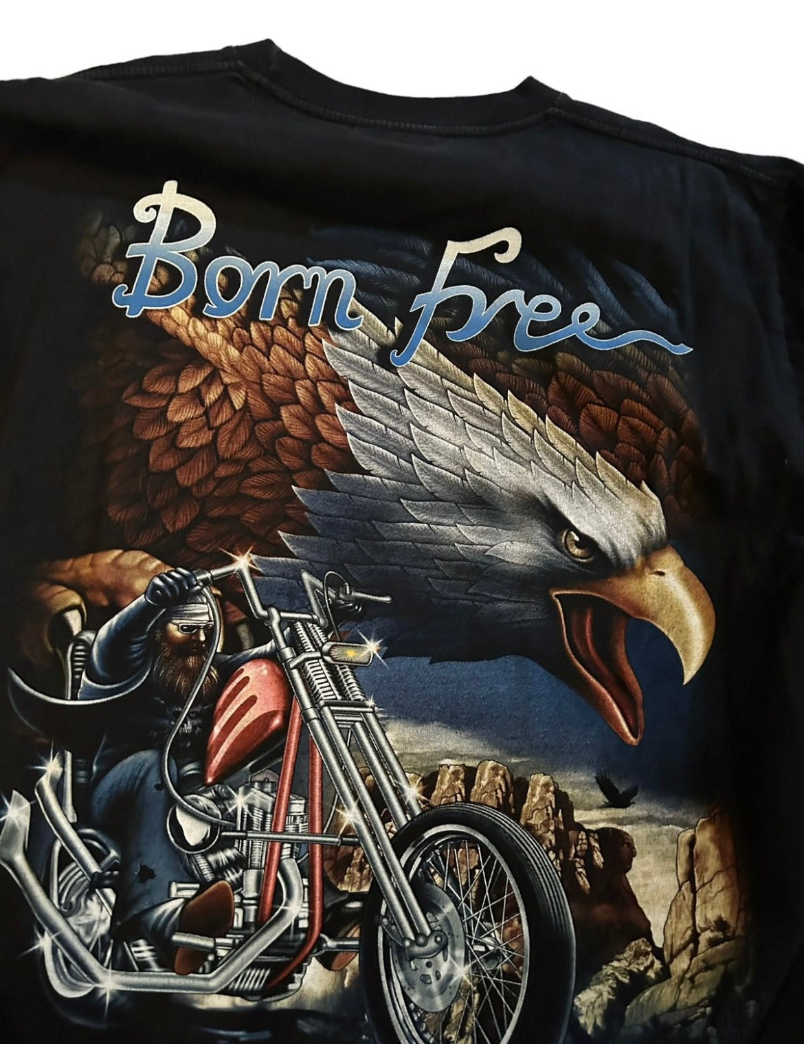 vintage streetwear large born free eagle long sleeve