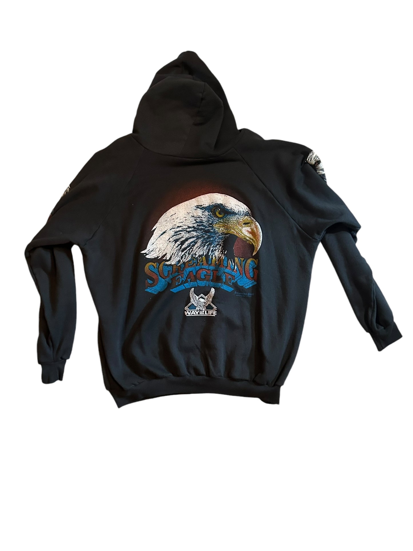 vintage streetwear large screamin’ eagle hoodie