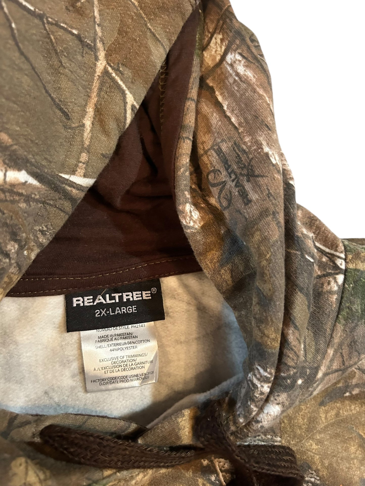 vintage streetwear xx-large camo realtree hoodie