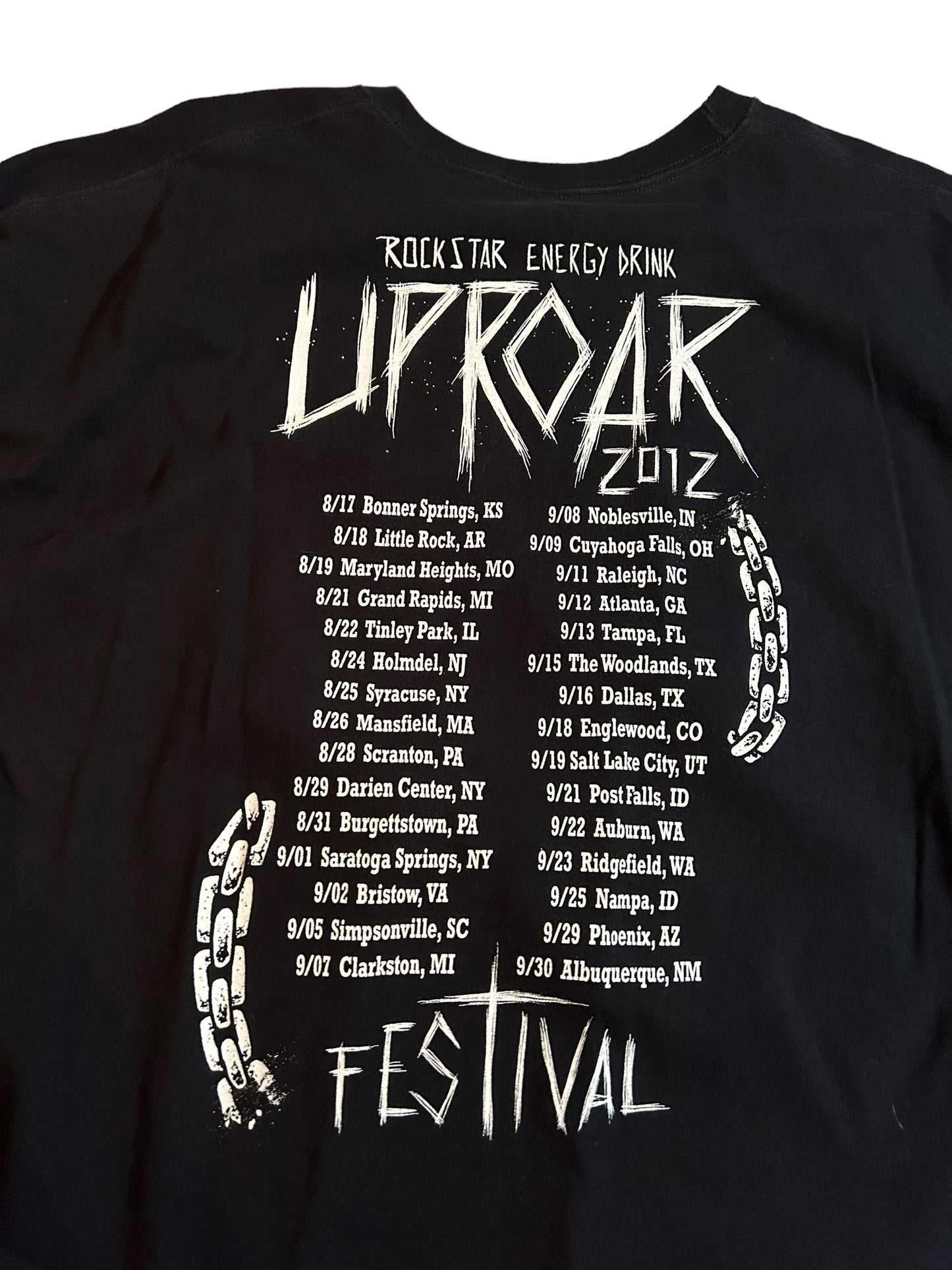 vintage streetwear xx-large uproar festival band t-shirt