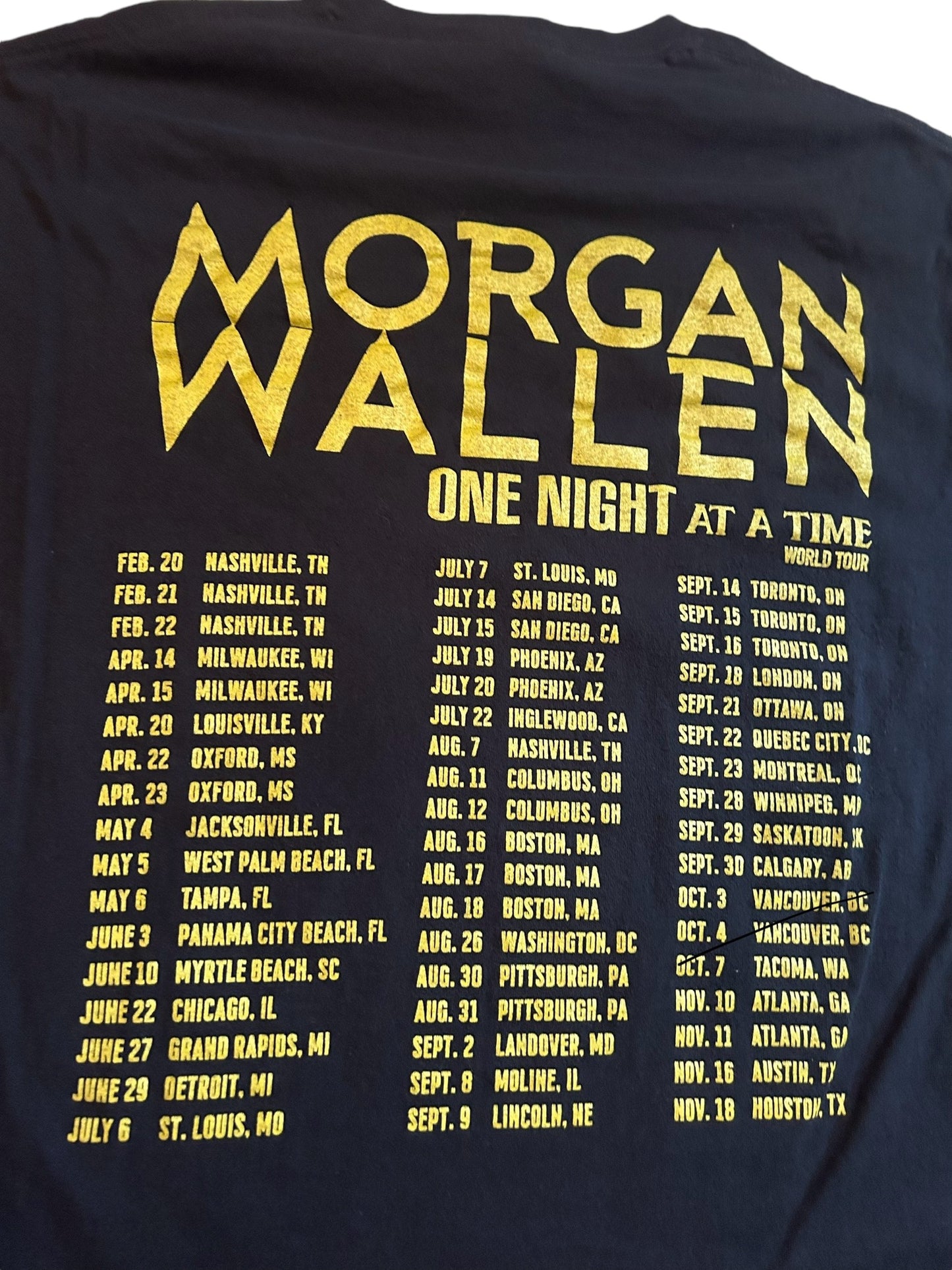 streetwear xx-large morgan wallen band t-shirt