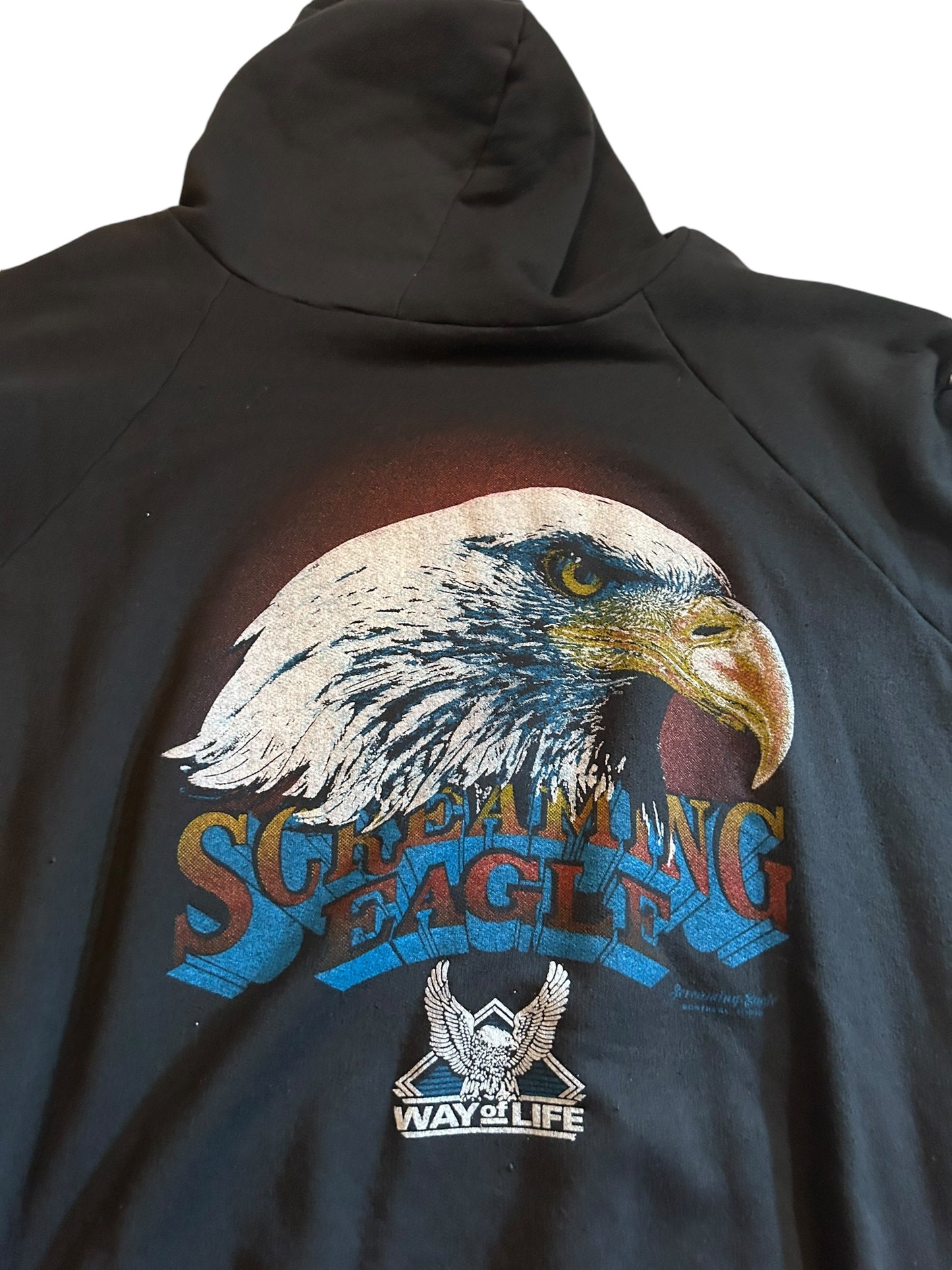 vintage streetwear large screamin’ eagle hoodie