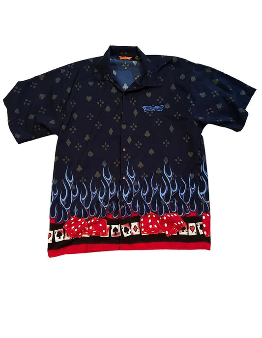 vintage streetwear x-large las vegas button-up shirt