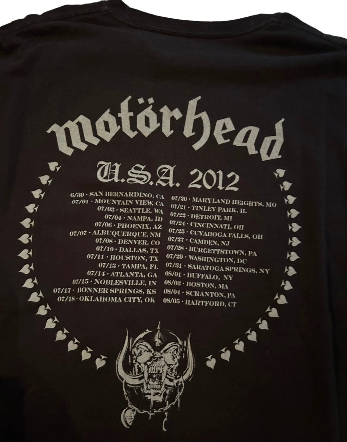 vintage streetwear x-large motörhead band t-shirt