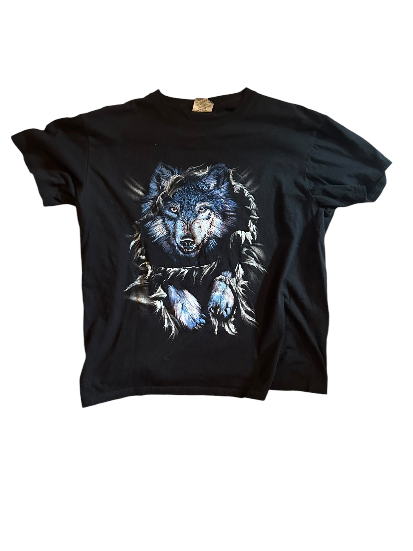 vintage streetwear small wolf t-shirt