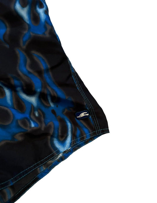 vintage streetwear medium blue flame shorts