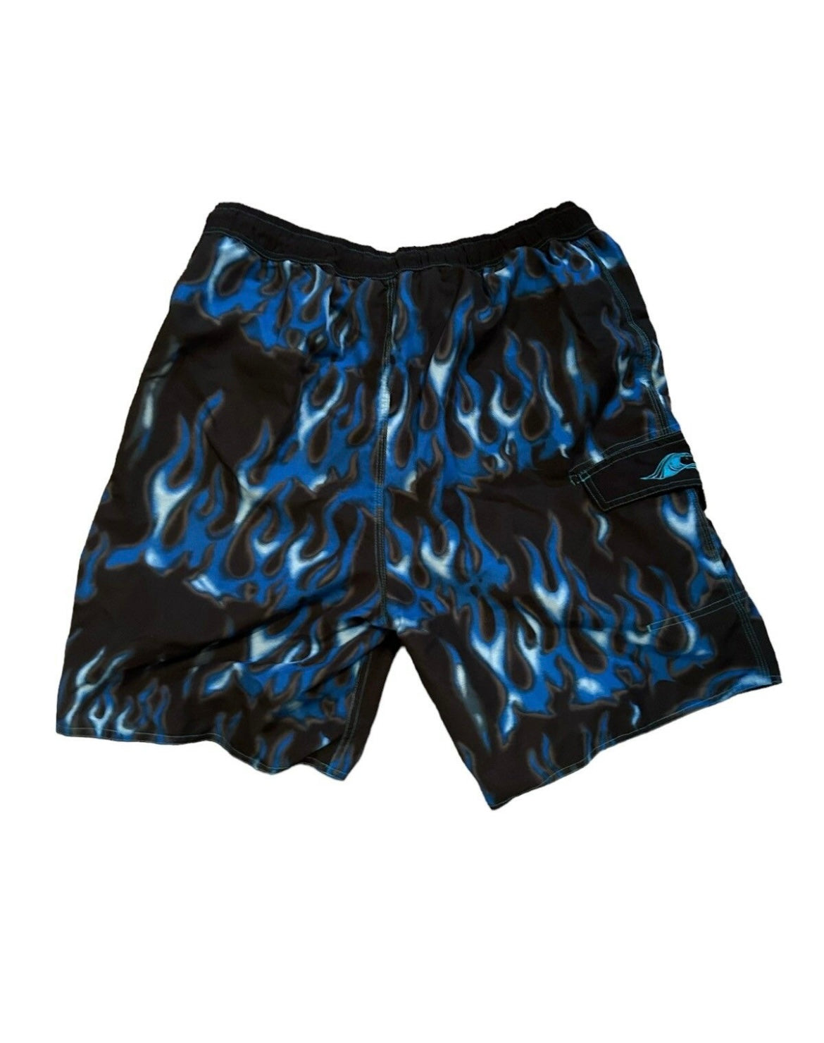 vintage streetwear medium blue flame shorts