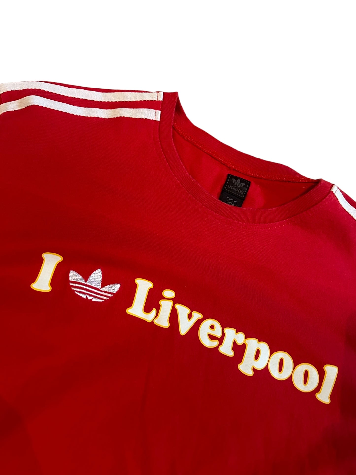 vintage streetwear large i <3 liverpool adidas t-shirt