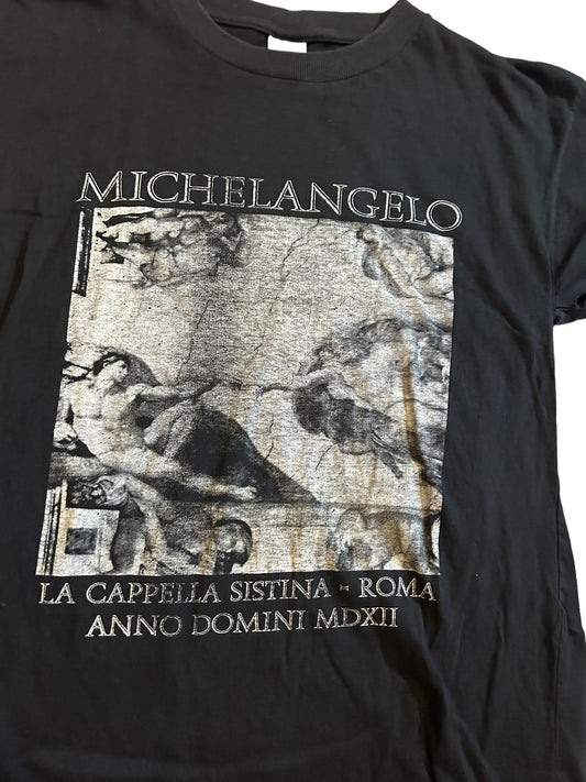 vintage streetwear large art michelangelo t-shirt