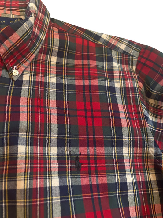 streetwear xx-large polo ralph lauren flannel button-up shirt