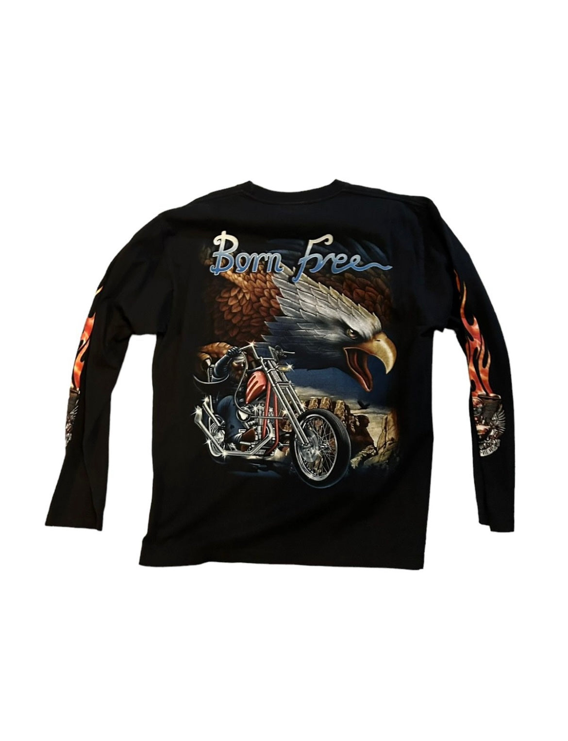 vintage streetwear large born free eagle long sleeve