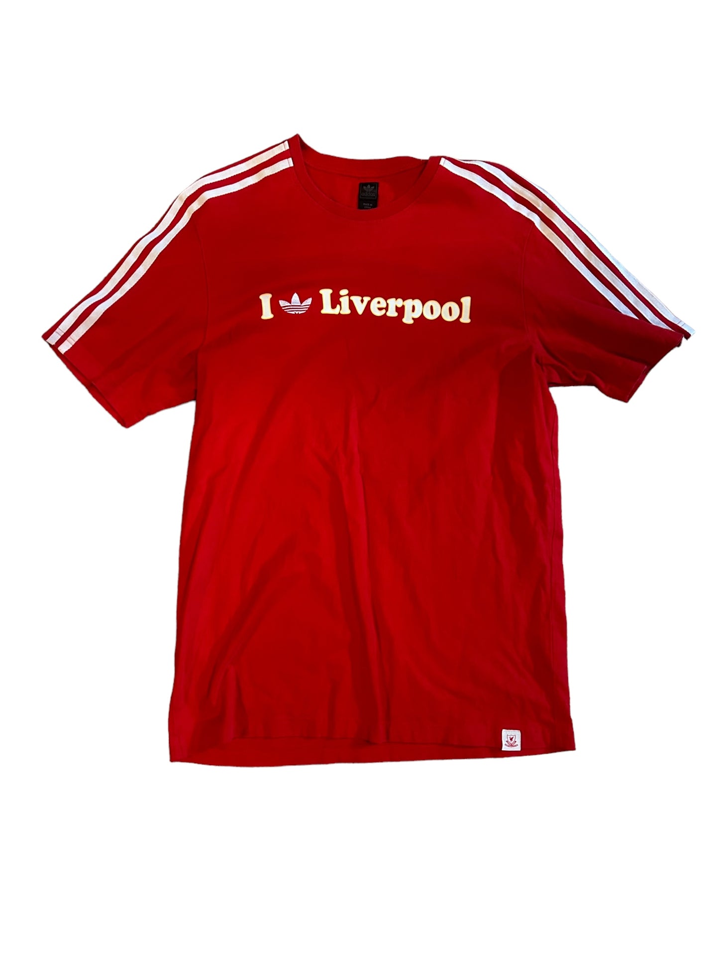 vintage streetwear large i <3 liverpool adidas t-shirt