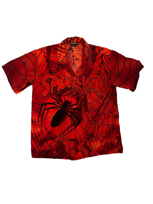 vintage large spider man button-up