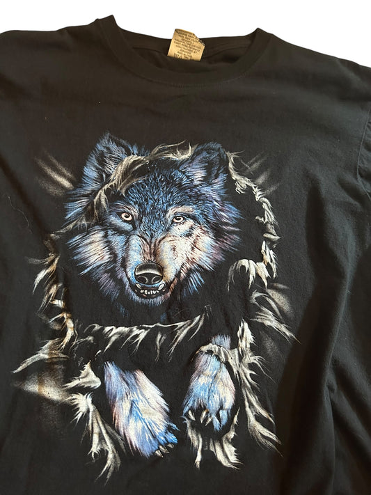 vintage streetwear small wolf t-shirt