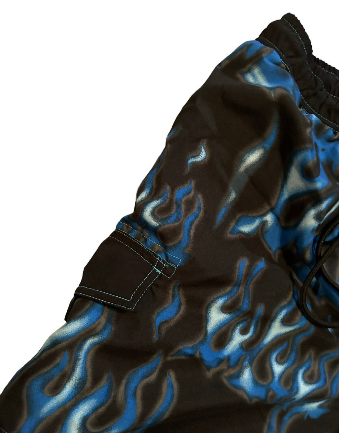 vintage streetwear medium blue flame shorts