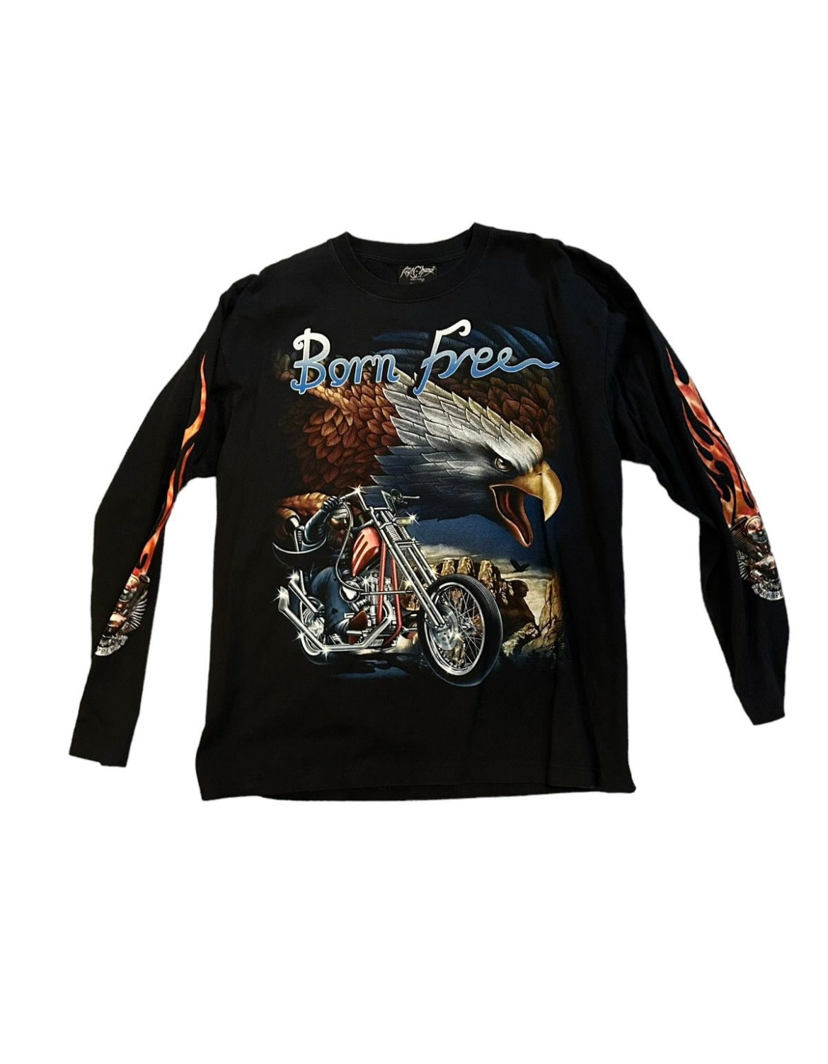 vintage streetwear large born free eagle long sleeve